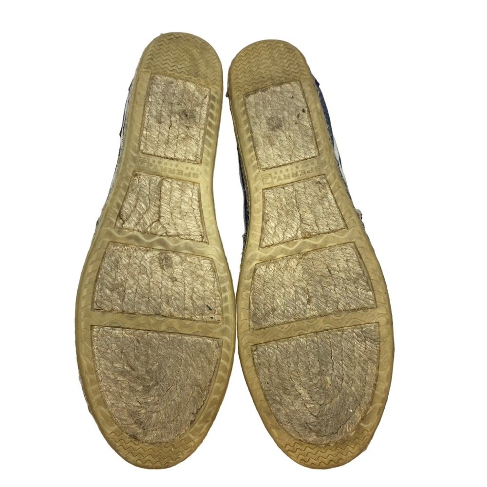 Sperry Top-Sider Blue & White Striped Espadrille Moccasins 11M - Picture 4 of 12